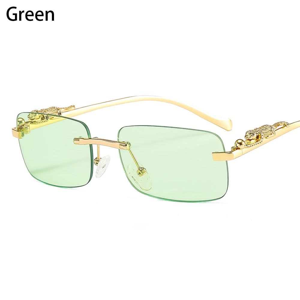 Lunettes de Soleil Vintage en Bois à Tête de Guépard