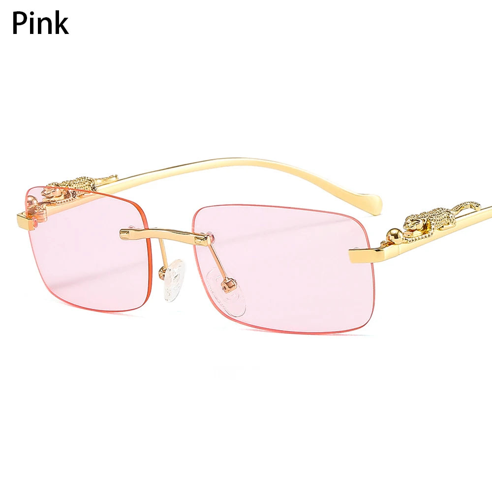Lunettes de Soleil Vintage en Bois à Tête de Guépard
