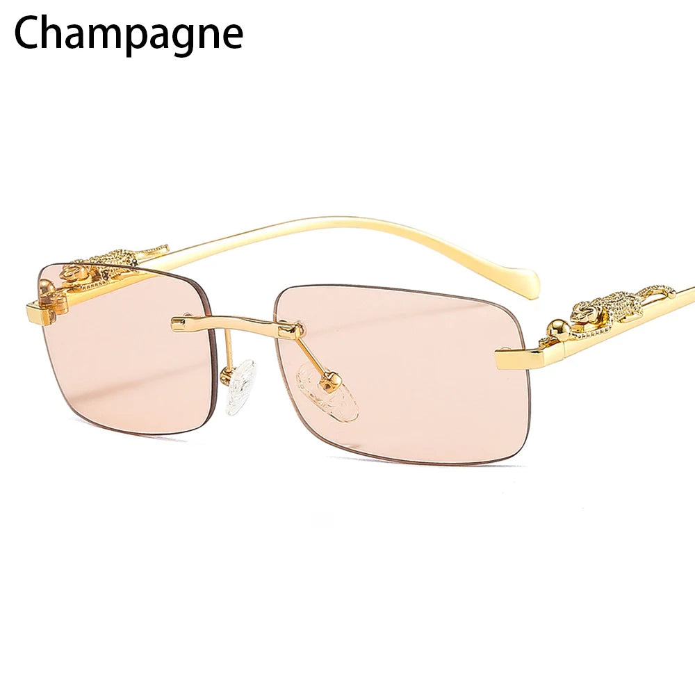 Lunettes de Soleil Vintage en Bois à Tête de Guépard