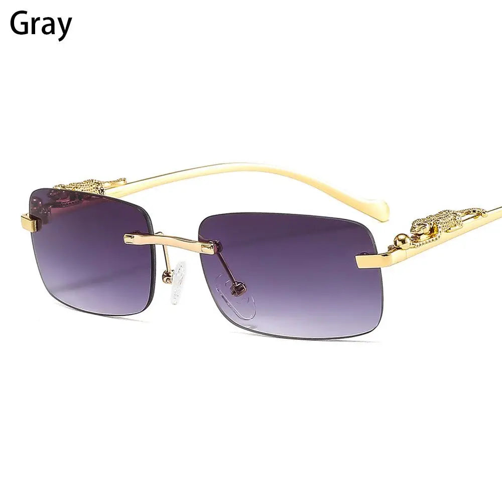 Lunettes de Soleil Vintage en Bois à Tête de Guépard